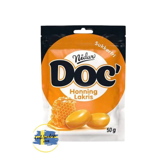 Nidar Doc' Halsinser Honning Lakris, 50g