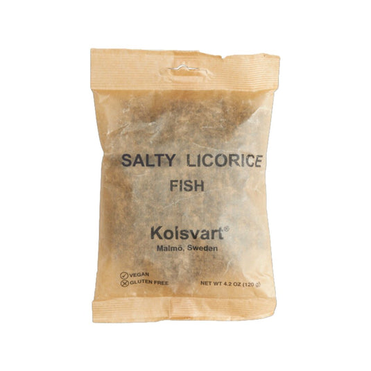 Kolsvart Salty Licorice Swedish Candy Fish, 4.2oz